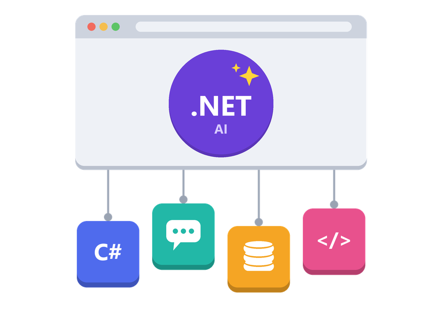 .NET AI Development illustration